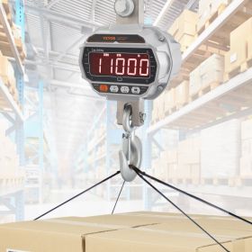 Digital Crane Scale, 11000 Lbs/5000 Kg, Industrial Heavy Duty Hanging Scale With Remote Control, Cast Aluminum Case & LED Screen, High Precision For