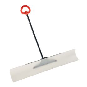 Snow Pusher Shovel, 48 in Outdoor Snowplow Shovel with Ergonomic Grip, HDPE Plastic Blade, Winter Shovels with Segmented Handle, Metal Edged Stri