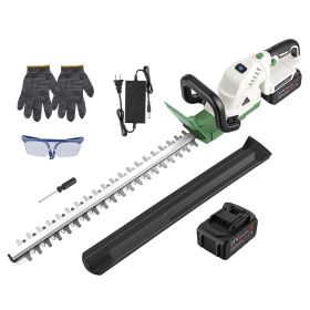 Fresh Fab Finds 20in Cordless Hedge Trimmer 21V Handheld Bush Trimmer Electric Grass Shrub Trimmer with Dual-Action Blades 0.6in Cutting Diameter