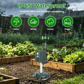 Outdoor Solar Powered Motion Triggered Water Sprinkler, 120 Degree PIR Motion Detector, Adjustable Detection Distance