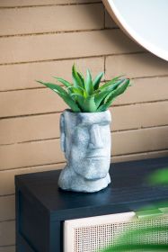 5x5.5x9" Easter Island Cement Planter