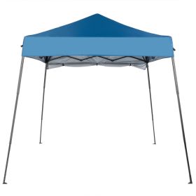 1.8*1.8m Beveled Oxford Cloth Black Plastic Sprayed Iron Pipe With One Side Cloth Backpack Storage Bag Folding Shed Sky Blue
