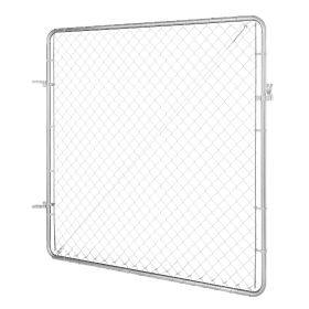 Chain Link Fence Gate, 70 x 72 in, Adjustable Chain Link Fence Panel, Fit 3 ft (W) x 4 ft (H) Garden Fence Gate Opening