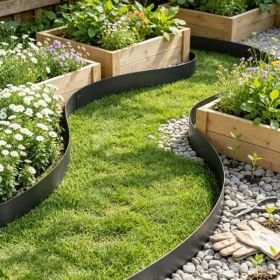 5-Pack Landscape Edging 39inch X 5inch, Bendable Garden Border & Heavy Duty Lawn Edging For Flower Beds