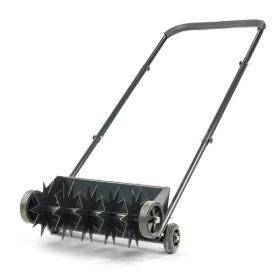 19in Push Spike Aerator, Heavy Duty Rolling Lawn Aerator, Rotary Spike Lawn Aerator, Manual Aeration Equipment With U-shaped Handle, For Lawn Garden (Option: default title)