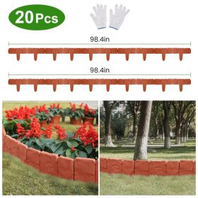 20-Piece 16ft Plastic Garden Edging, Cobblestone-Style Flexible Interlocking Landscape Border, PP Lawn Edging for Yard Flower Bed and Pathway Landsca (Option: AS  pic)